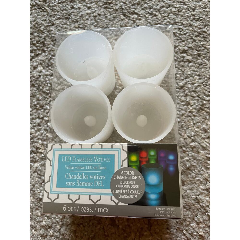LED Flameless Tea Candles set of 6 Rainbow colors NIB